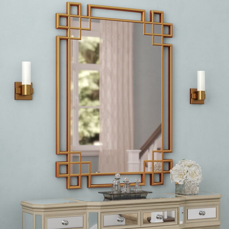 Willa Arlo Interiors Hrima Rectangle Gold Wall Mirror Reviews Wayfair